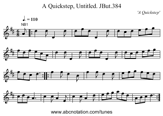 Quickstep, Untitled. JBut.384, A - staff notation
