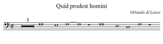 Quid prodest homini - staff notation