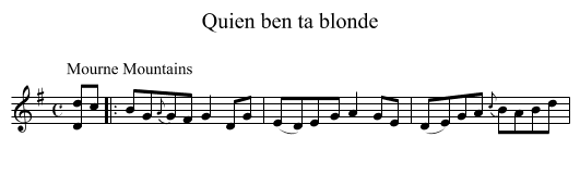 Quien ben ta blonde - staff notation
