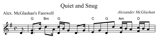 Quiet and Snug - staff notation