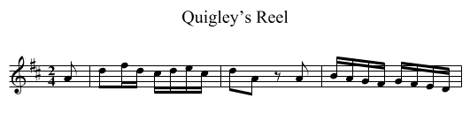 Quigley’s Reel - staff notation