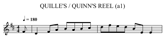 QUILLE'S / QUINN'S REEL (a1) - staff notation