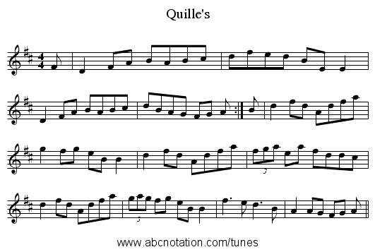 Quille's - staff notation