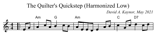 Quilter's Quickstep (Harmonized Low), The  - staff notation