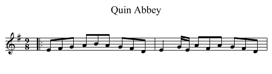 Quin Abbey - staff notation