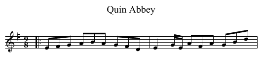 Quin Abbey - staff notation