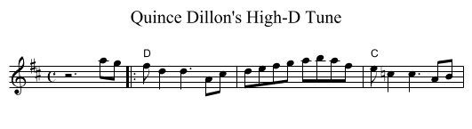 Quince Dillon's High-D Tune - staff notation