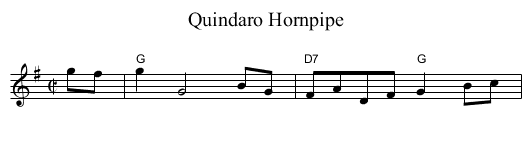 Quindaro Hornpipe - staff notation