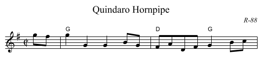 Quindaro Hornpipe - staff notation