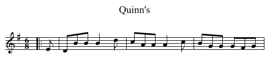 Quinn's - staff notation