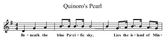 Quinoro's Pearl - staff notation