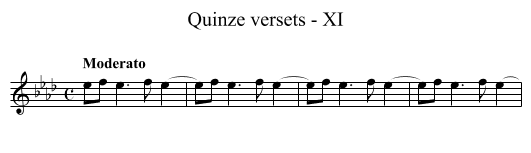 Quinze versets - XI - staff notation