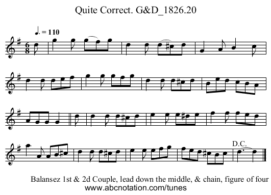 Quite Correct. G&D_1826.20 - staff notation