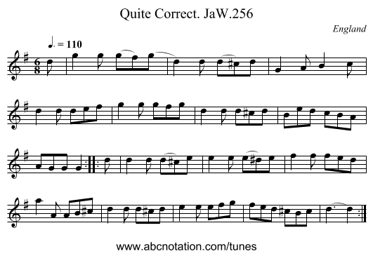 Quite Correct. JaW.256 - staff notation