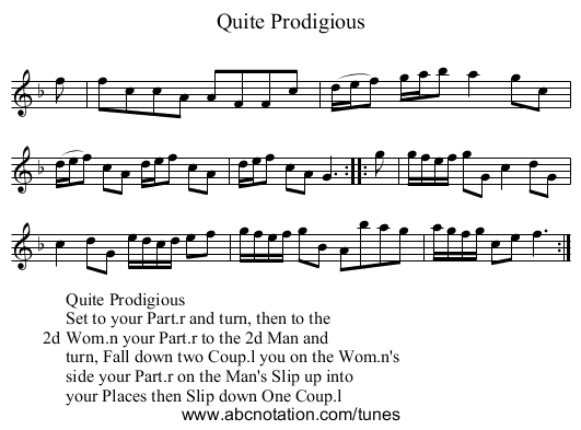 Quite Prodigious - staff notation