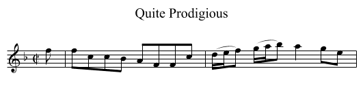 Quite Prodigious - staff notation