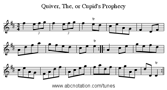 Quiver, The, or Cupid's Prophecy - staff notation