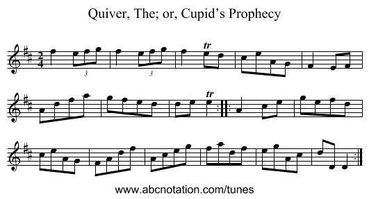 Quiver, The; or, Cupid’s Prophecy - staff notation