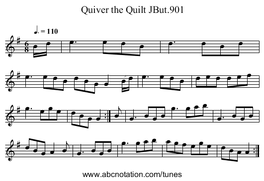 Quiver the Quilt JBut.901 - staff notation