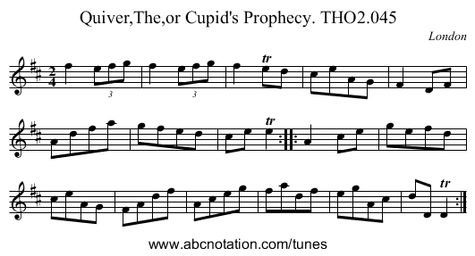 Quiver,The,or Cupid's Prophecy. THO2.045 - staff notation