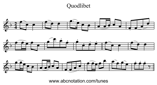 Quodlibet - staff notation