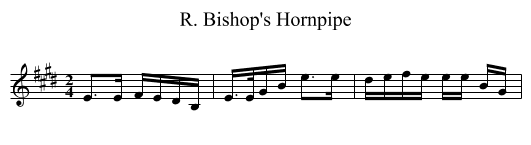 R. Bishop's Hornpipe - staff notation