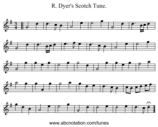 R. Dyer's Scotch Tune. - staff notation