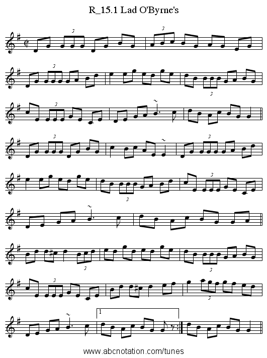 R_15.1 Lad O'Byrne's - staff notation
