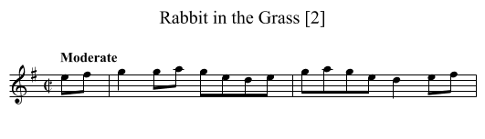 Rabbit in the Grass [2] - staff notation