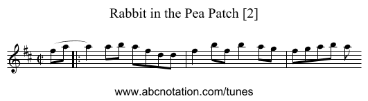 Rabbit in the Pea Patch [2] - staff notation