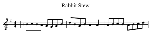 Rabbit Stew - staff notation