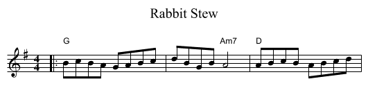 Rabbit Stew - staff notation