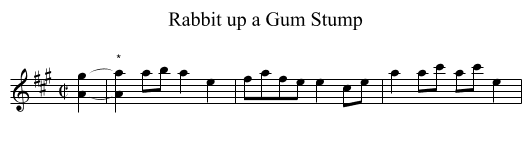 Rabbit up a Gum Stump - staff notation