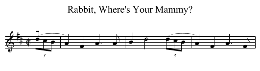 Rabbit, Where's Your Mammy? - staff notation