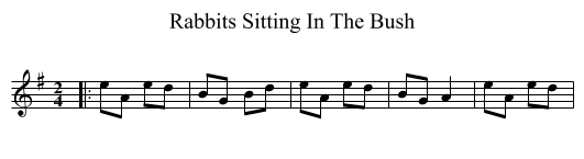 Rabbits Sitting In The Bush - staff notation