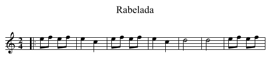 Rabelada - staff notation