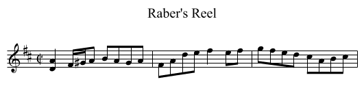 Raber's Reel - staff notation