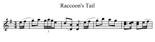Raccoon's Tail - staff notation