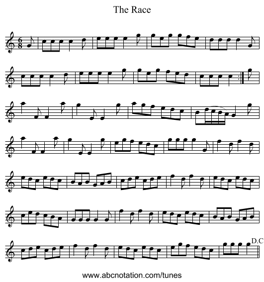 Race, The - staff notation