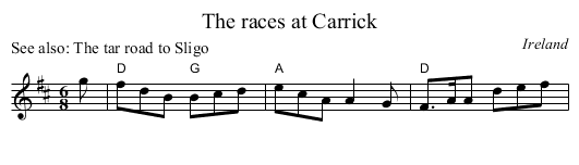 races at Carrick, The  - staff notation