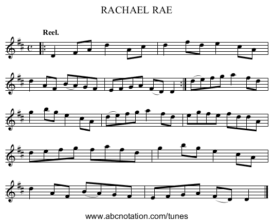 RACHAEL RAE - staff notation