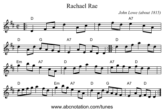 Rachael Rae - staff notation