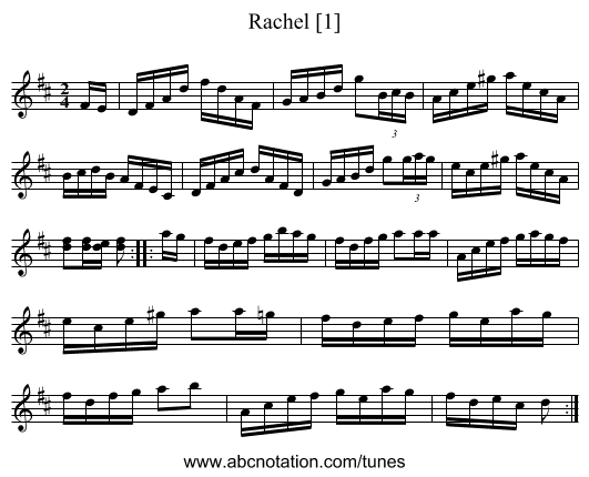 Rachel [1] - staff notation