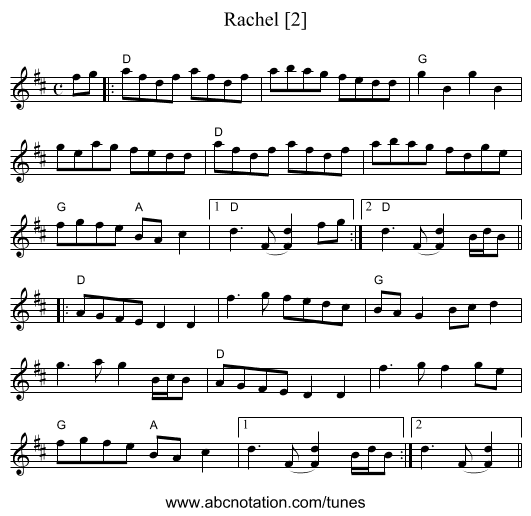 Rachel [2] - staff notation