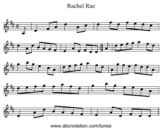 Rachel Rae - staff notation