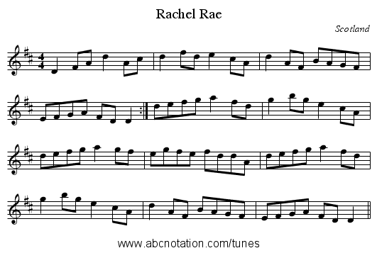 Rachel Rae - staff notation