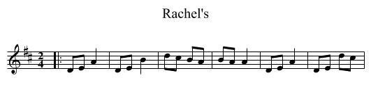 Rachel's - staff notation