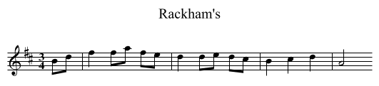Rackham's - staff notation