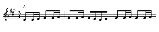 Racoon Reel - staff notation