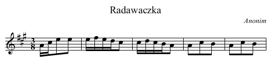 Radawaczka - staff notation